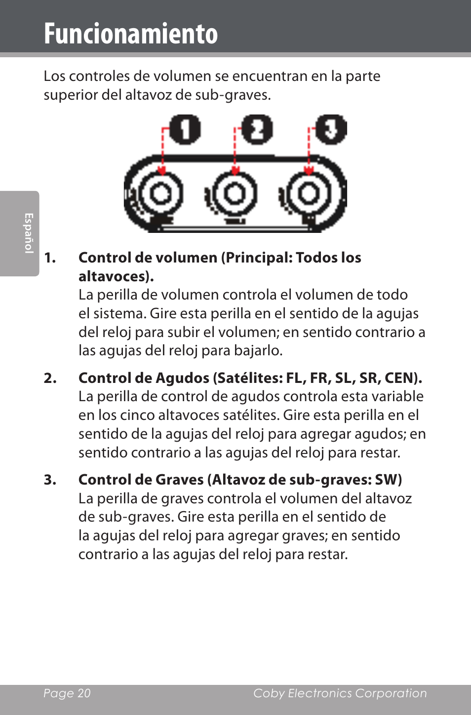 Funcionamiento | COBY electronic CSP96 User Manual | Page 20 / 41