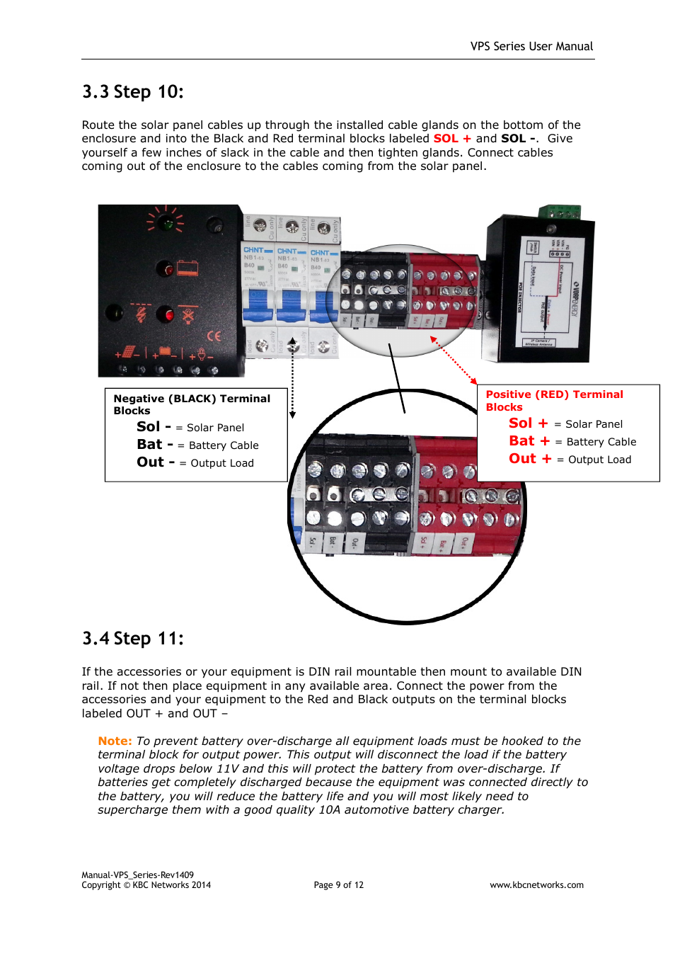 3 step 10, 4 step 11 | KBC Networks VPS Solar Power Kits User Manual | Page 9 / 12