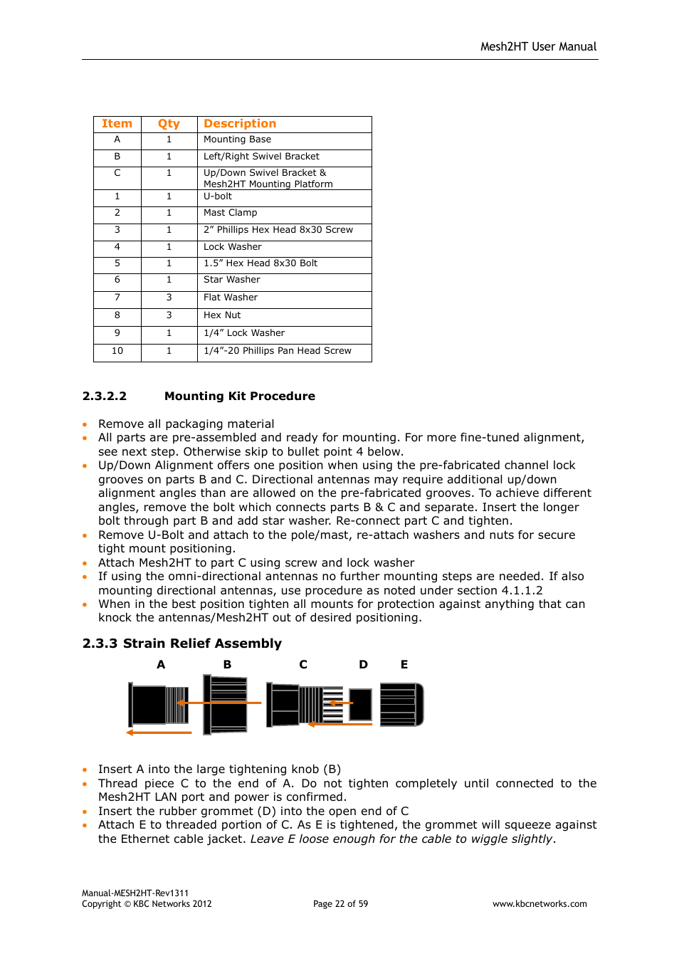 KBC Networks Mesh2HT User Manual | Page 22 / 59