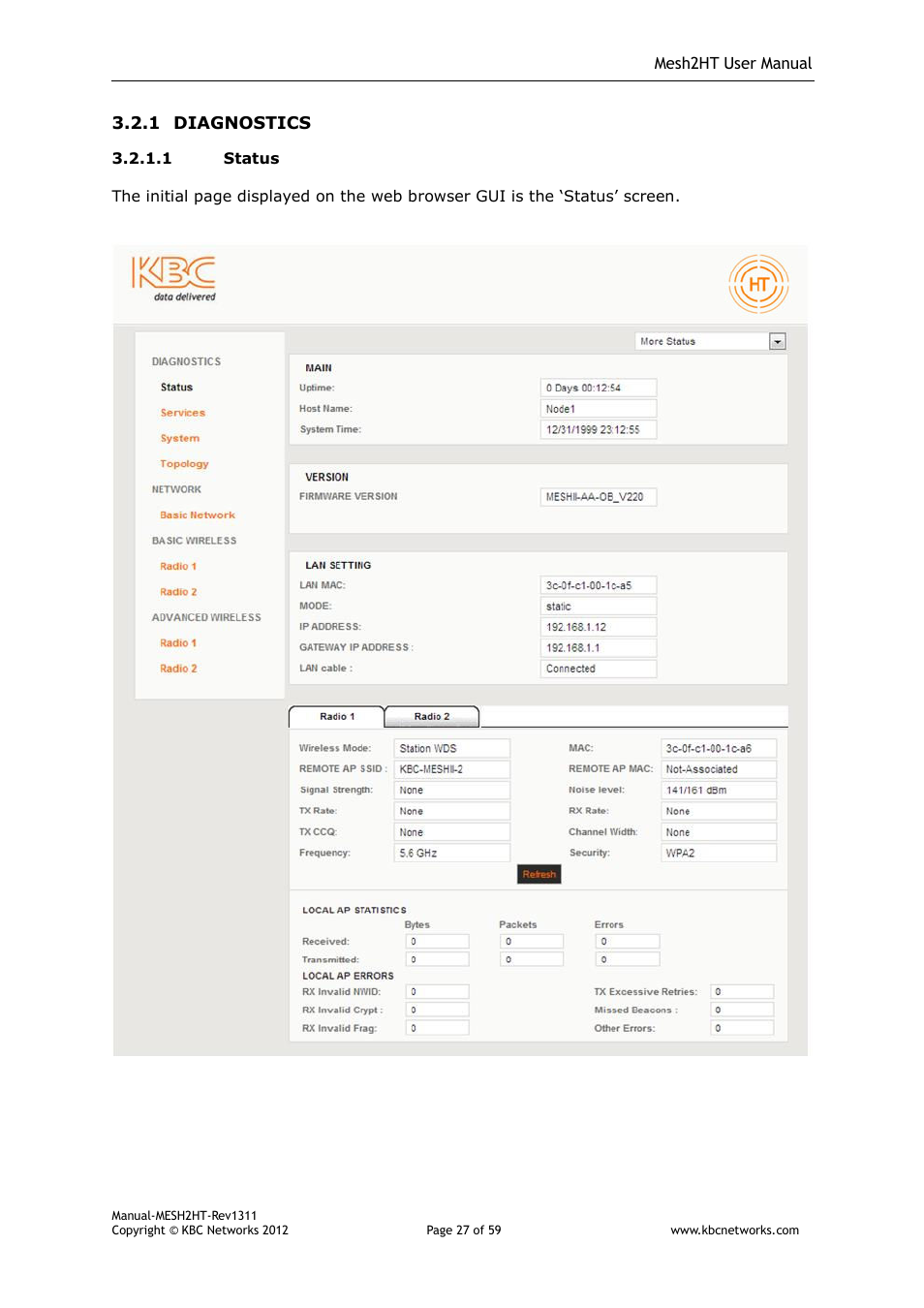 KBC Networks Mesh2HT User Manual | Page 27 / 59