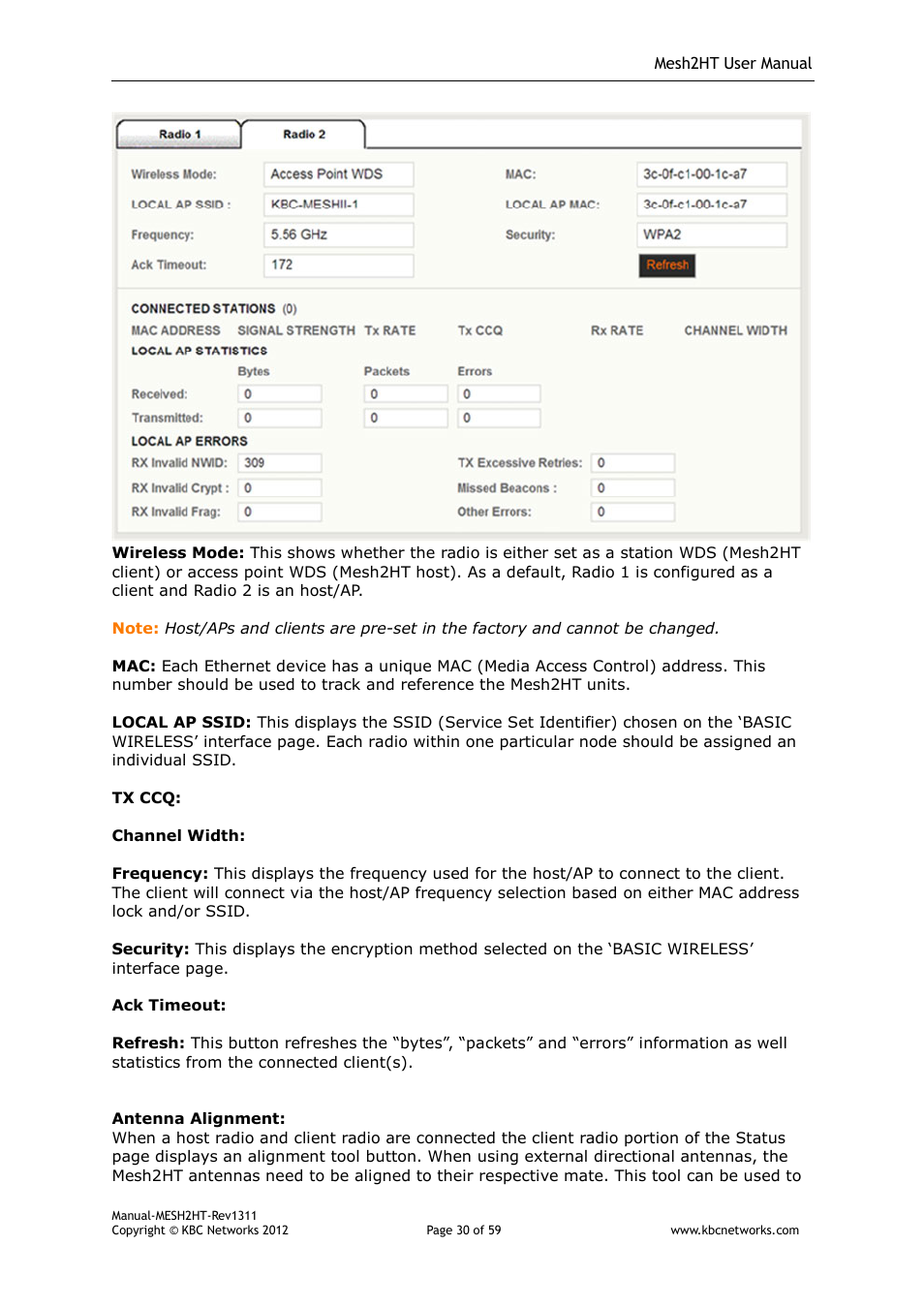 KBC Networks Mesh2HT User Manual | Page 30 / 59