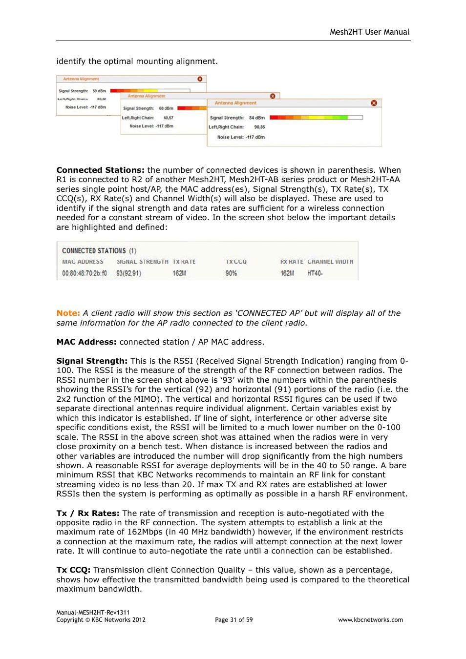 KBC Networks Mesh2HT User Manual | Page 31 / 59