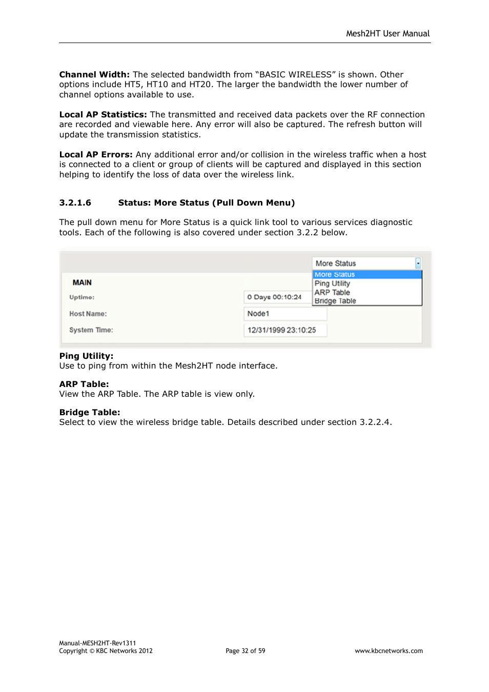 KBC Networks Mesh2HT User Manual | Page 32 / 59