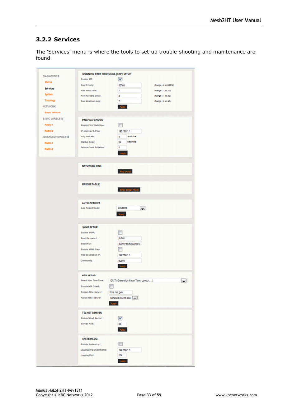 KBC Networks Mesh2HT User Manual | Page 33 / 59