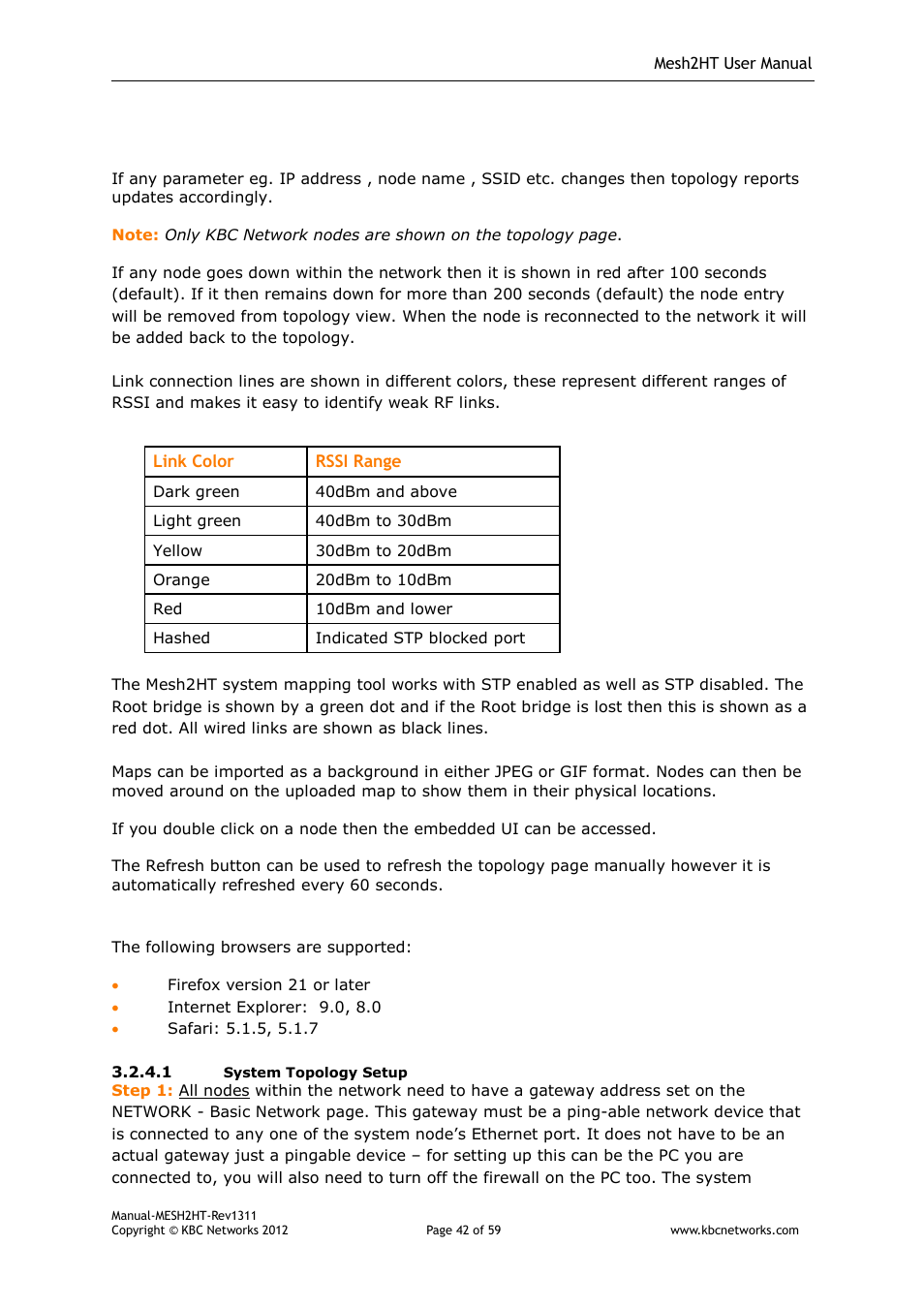 KBC Networks Mesh2HT User Manual | Page 42 / 59