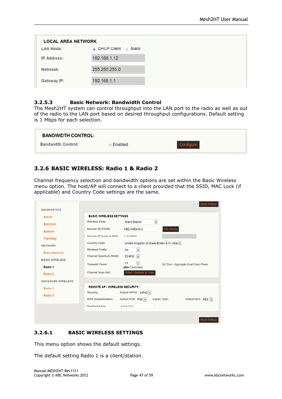 KBC Networks Mesh2HT User Manual | Page 47 / 59