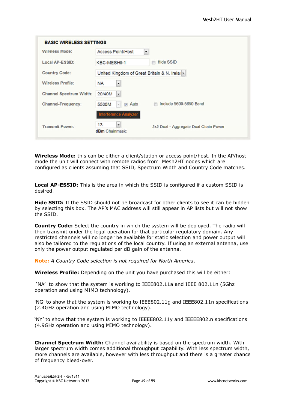 KBC Networks Mesh2HT User Manual | Page 49 / 59