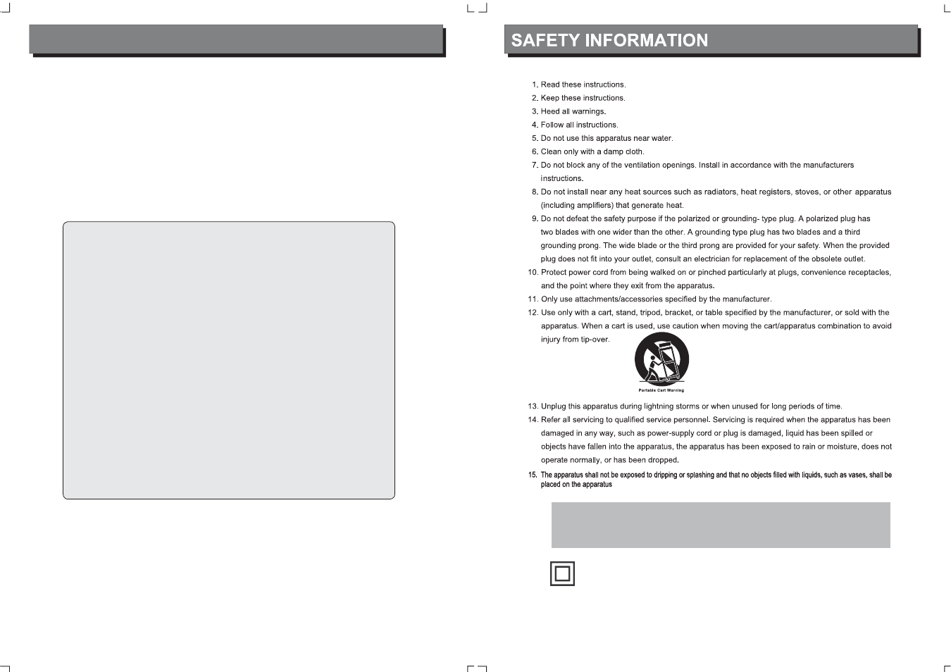 Precautions | COBY electronic DVD-209 User Manual | Page 2 / 13