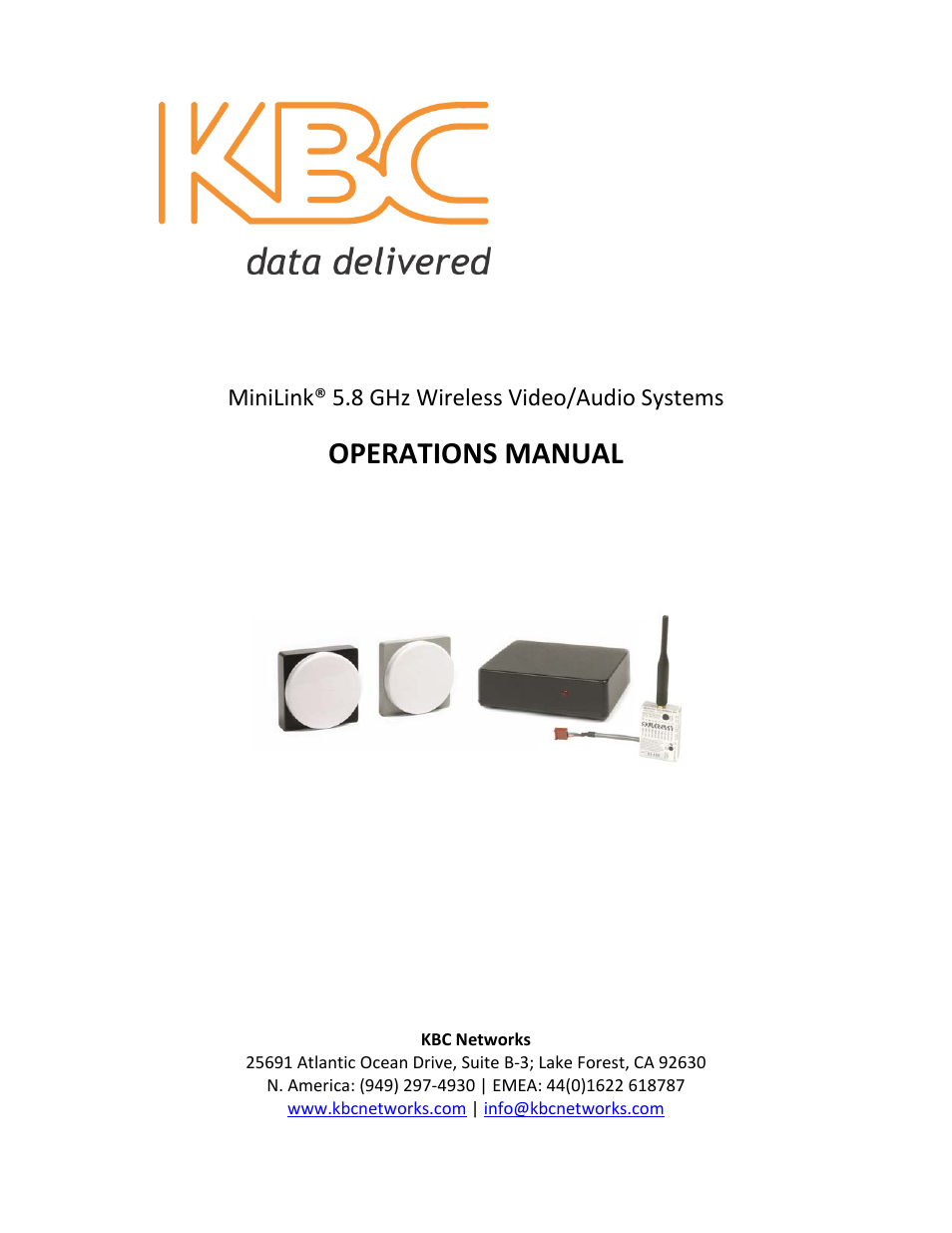 KBC Networks MiniLink User Manual | 15 pages