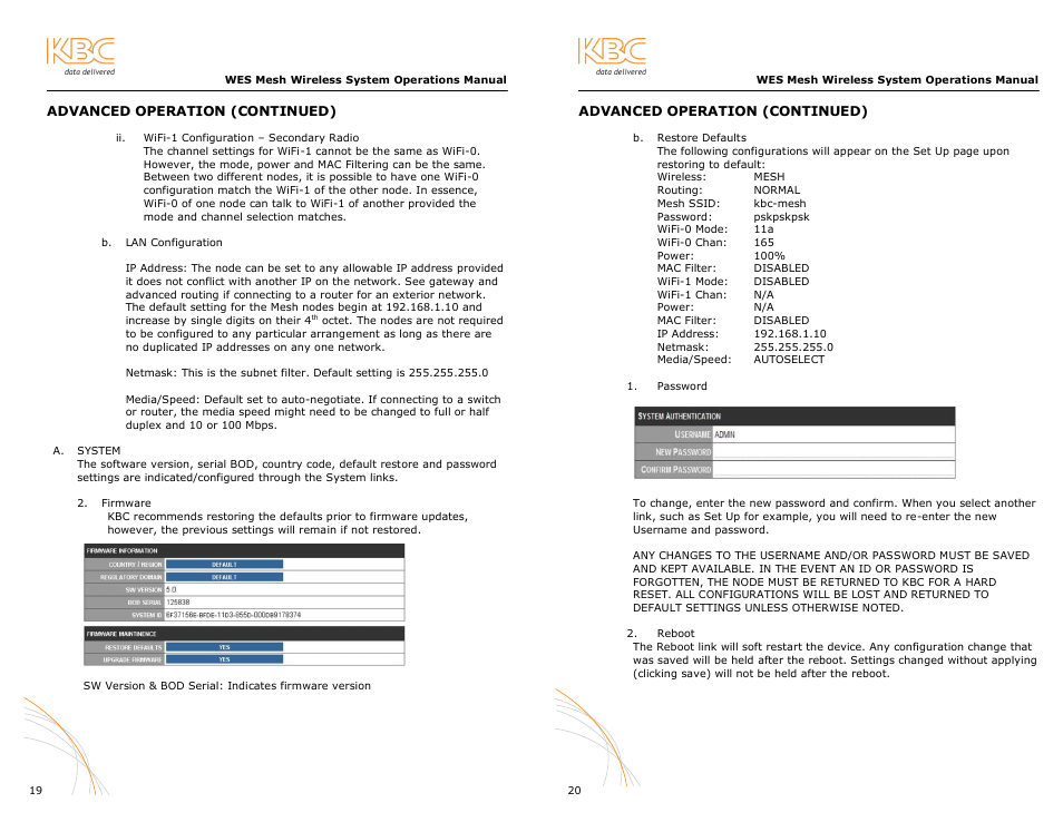 KBC Networks WES User Manual | Page 14 / 19