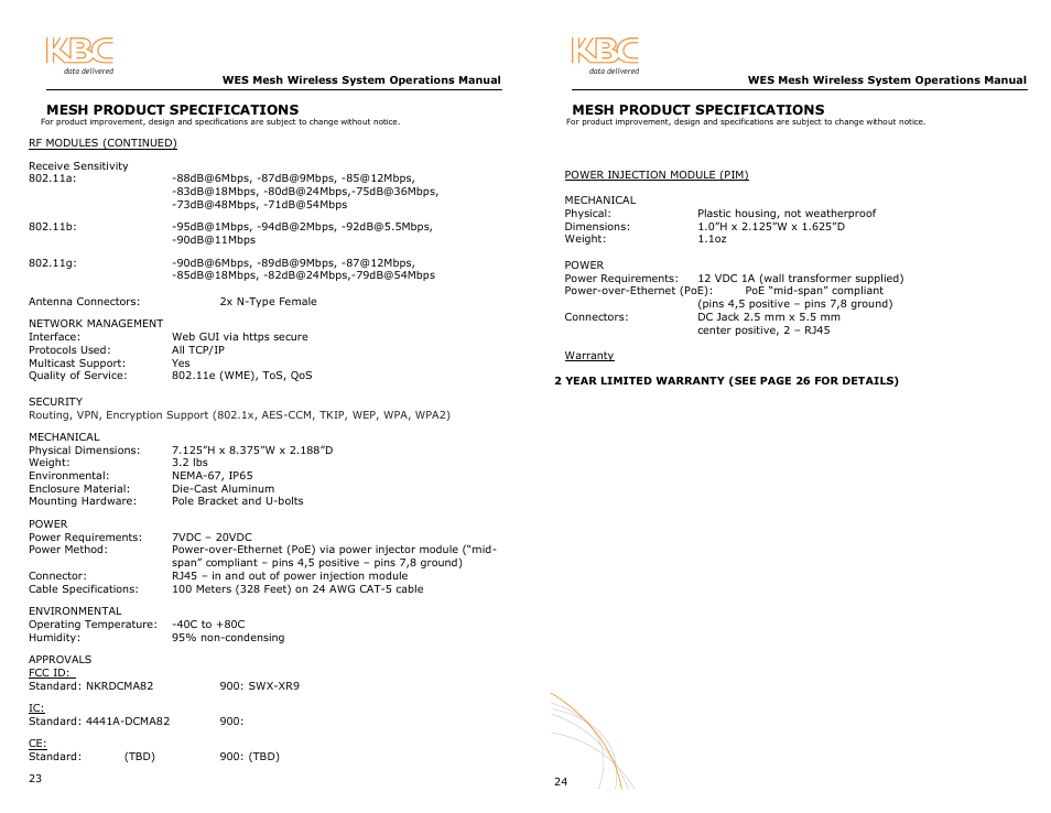 KBC Networks WES User Manual | Page 16 / 19
