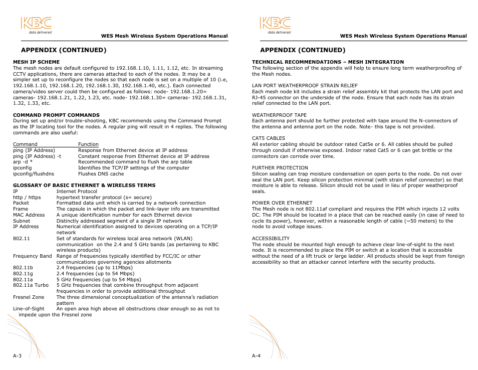 KBC Networks WES User Manual | Page 19 / 19