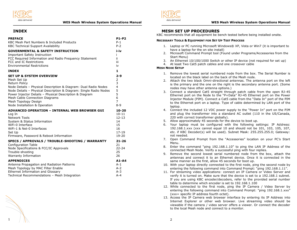 KBC Networks WES User Manual | Page 5 / 19