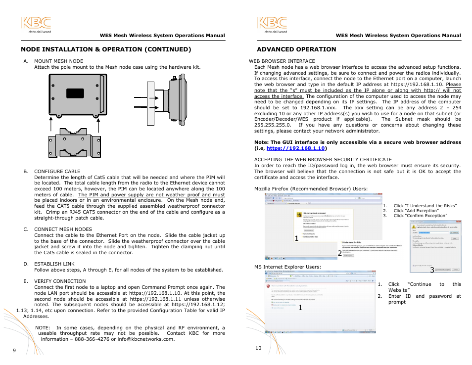 KBC Networks WES User Manual | Page 9 / 19