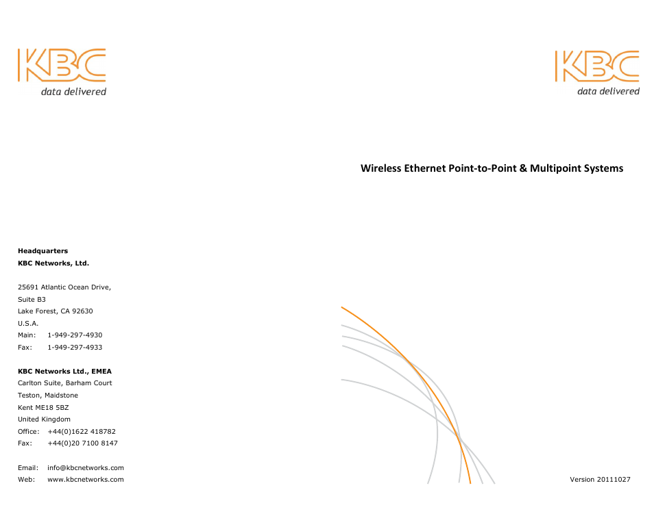 KBC Networks WES User Manual | 18 pages