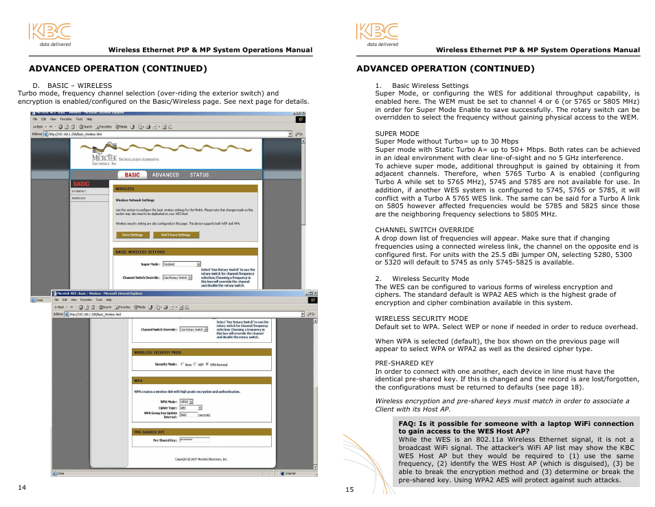 KBC Networks WES User Manual | Page 12 / 18