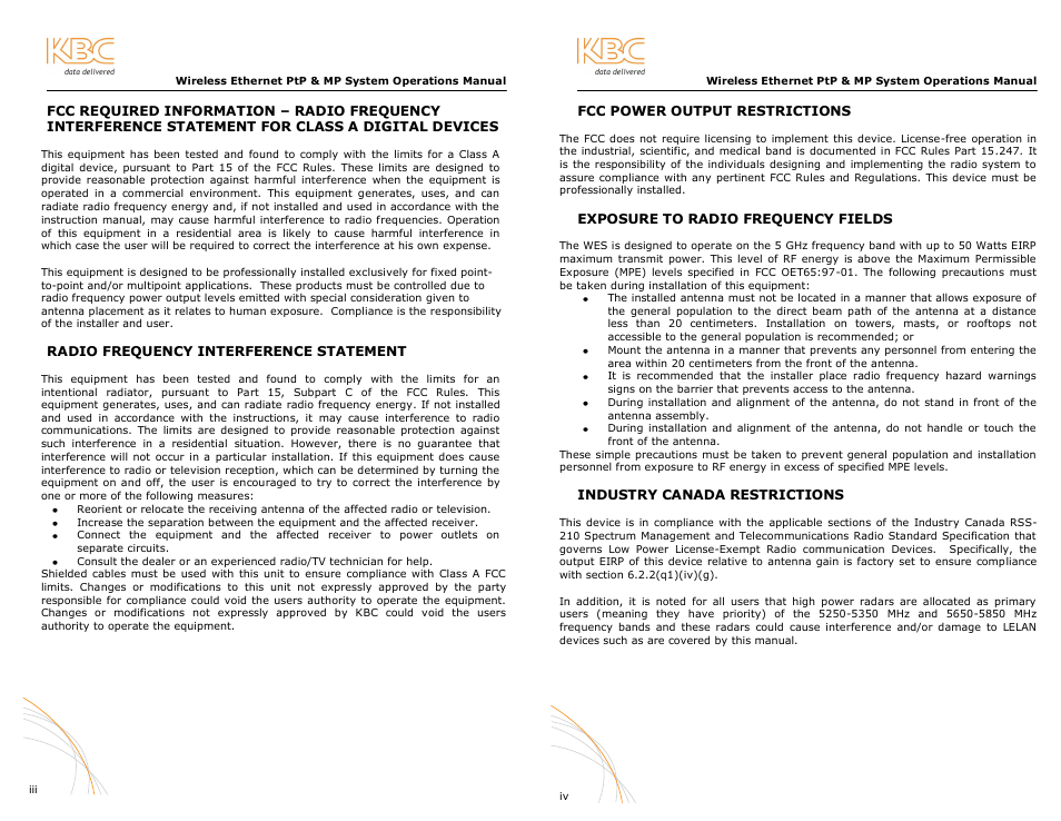 KBC Networks WES User Manual | Page 4 / 18