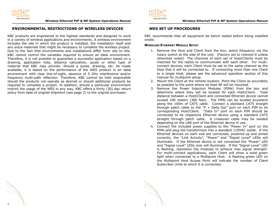 KBC Networks WES User Manual | Page 5 / 18