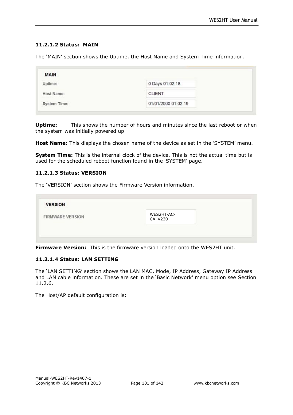 KBC Networks WES2HT User Manual | Page 102 / 142