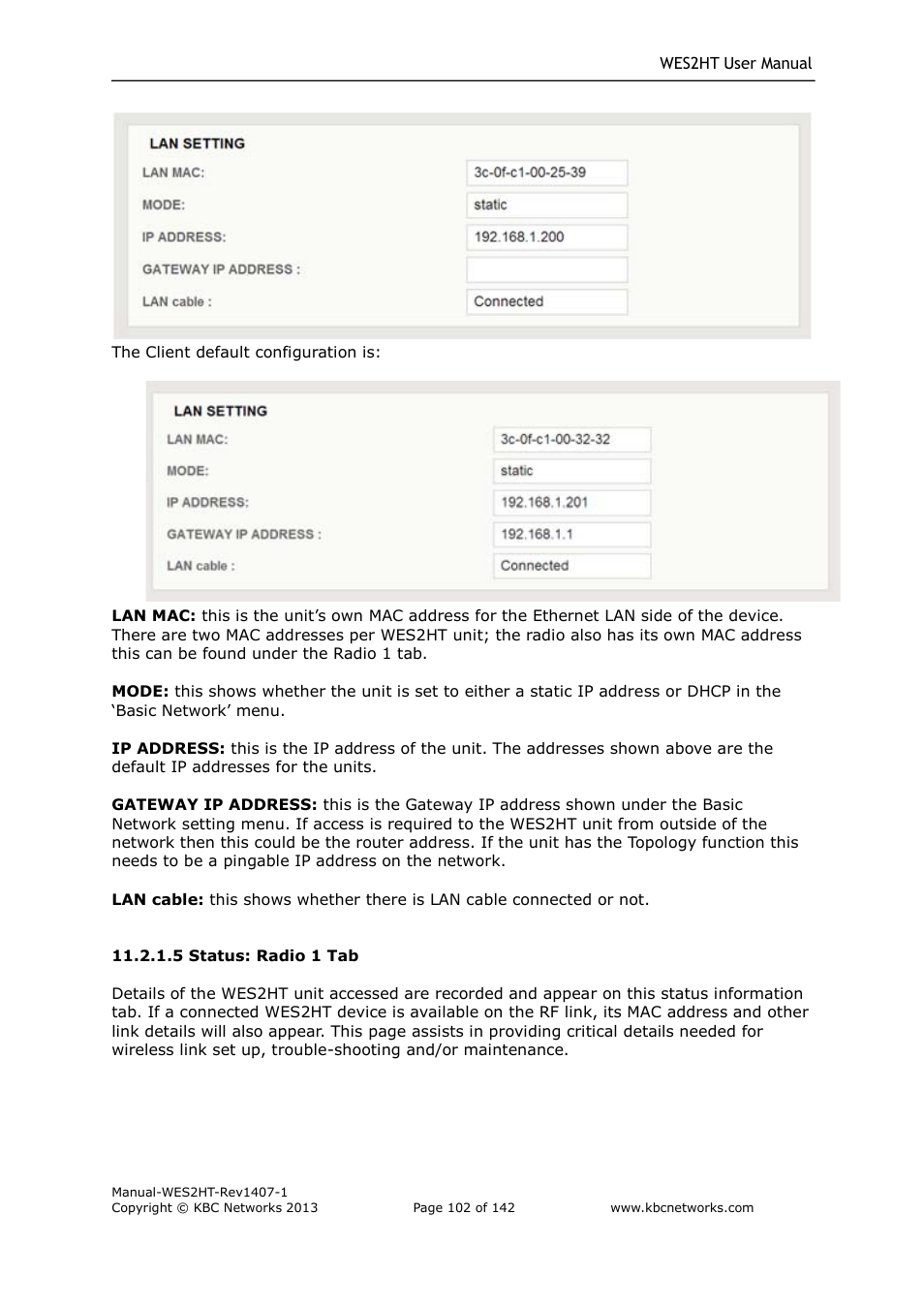 KBC Networks WES2HT User Manual | Page 103 / 142