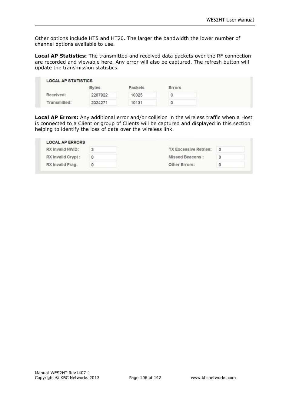 KBC Networks WES2HT User Manual | Page 107 / 142