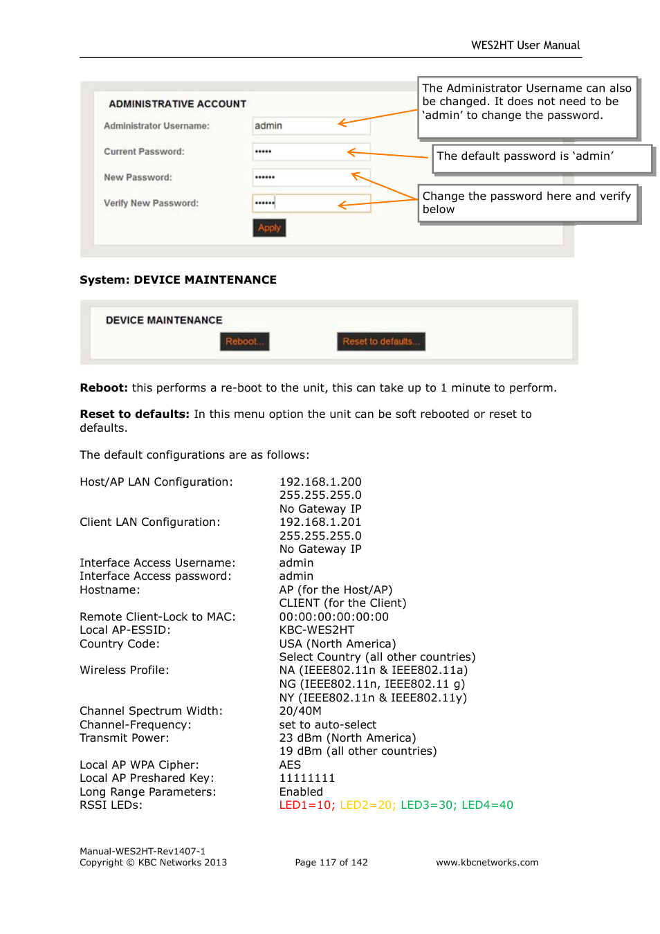 KBC Networks WES2HT User Manual | Page 118 / 142