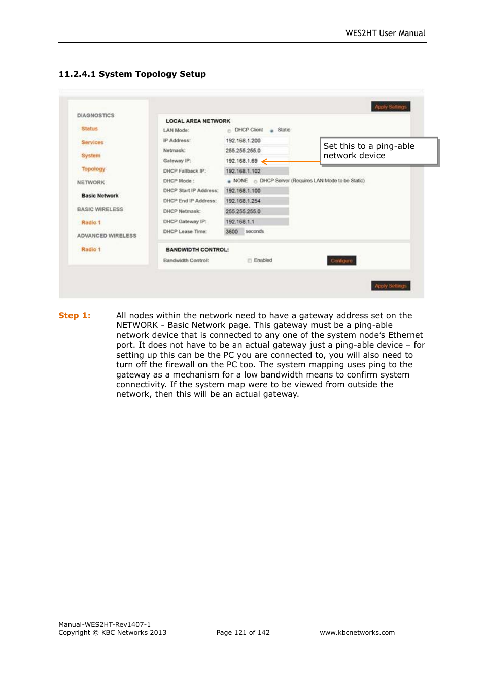 KBC Networks WES2HT User Manual | Page 122 / 142