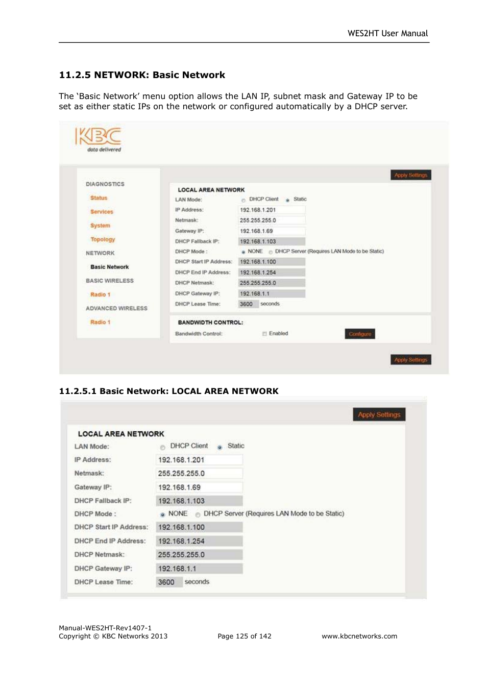 KBC Networks WES2HT User Manual | Page 126 / 142