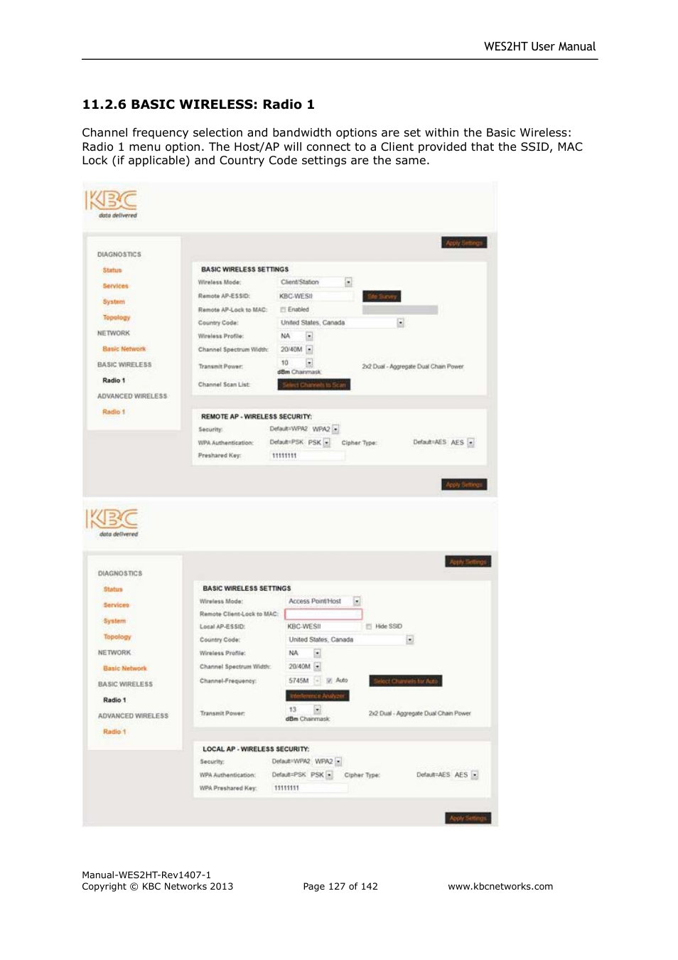 KBC Networks WES2HT User Manual | Page 128 / 142