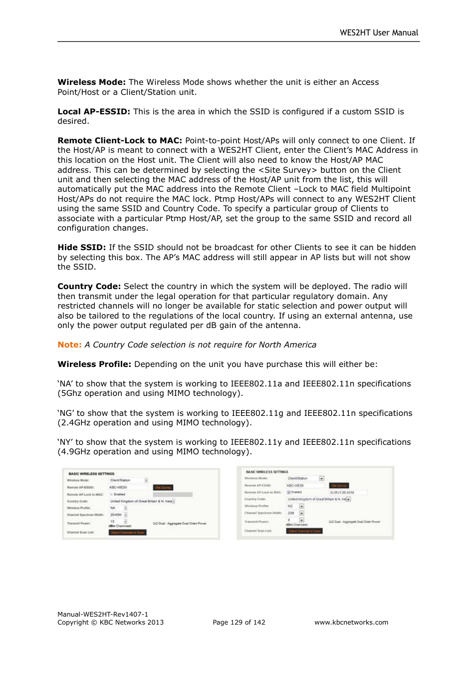 KBC Networks WES2HT User Manual | Page 130 / 142