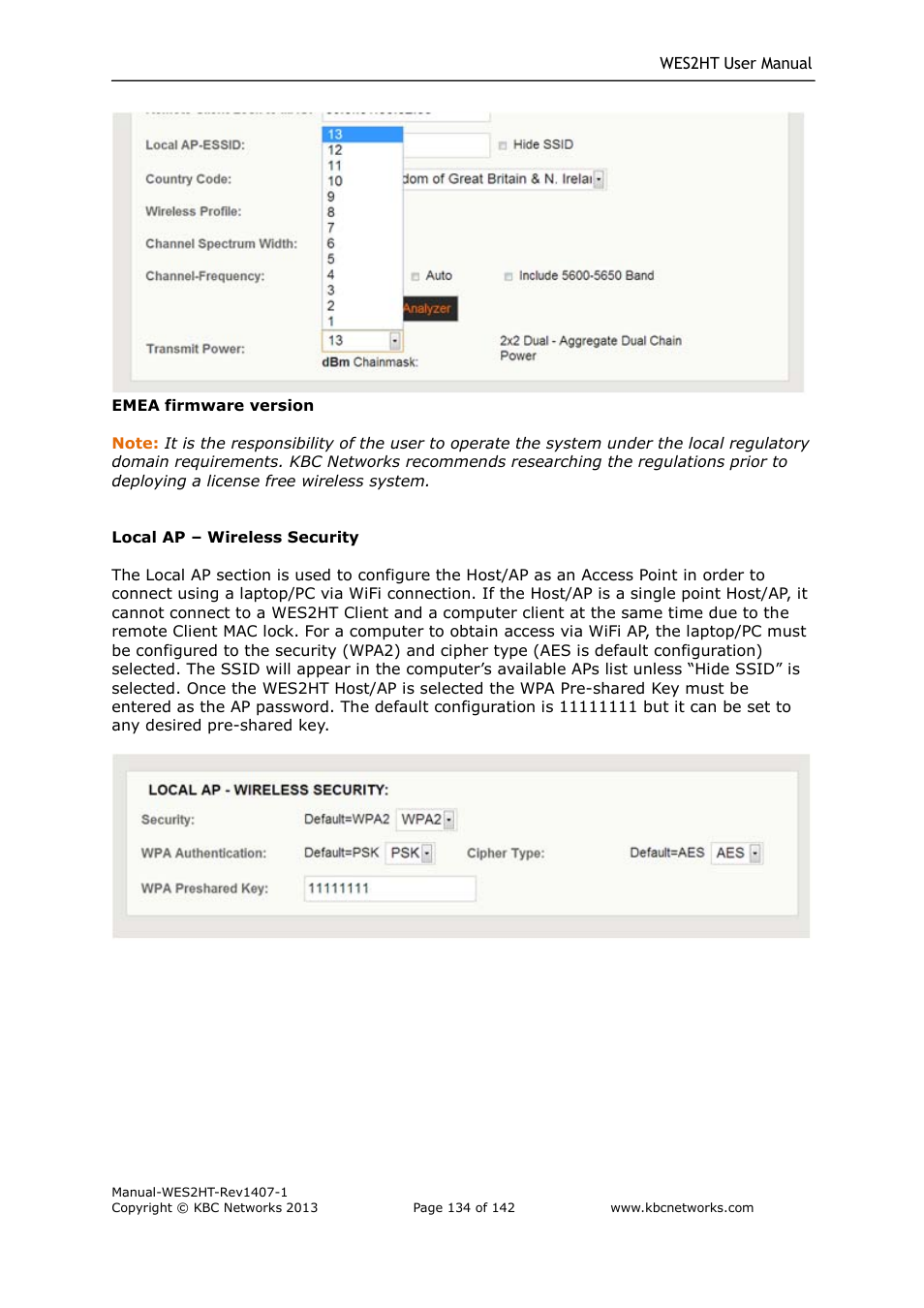 KBC Networks WES2HT User Manual | Page 135 / 142