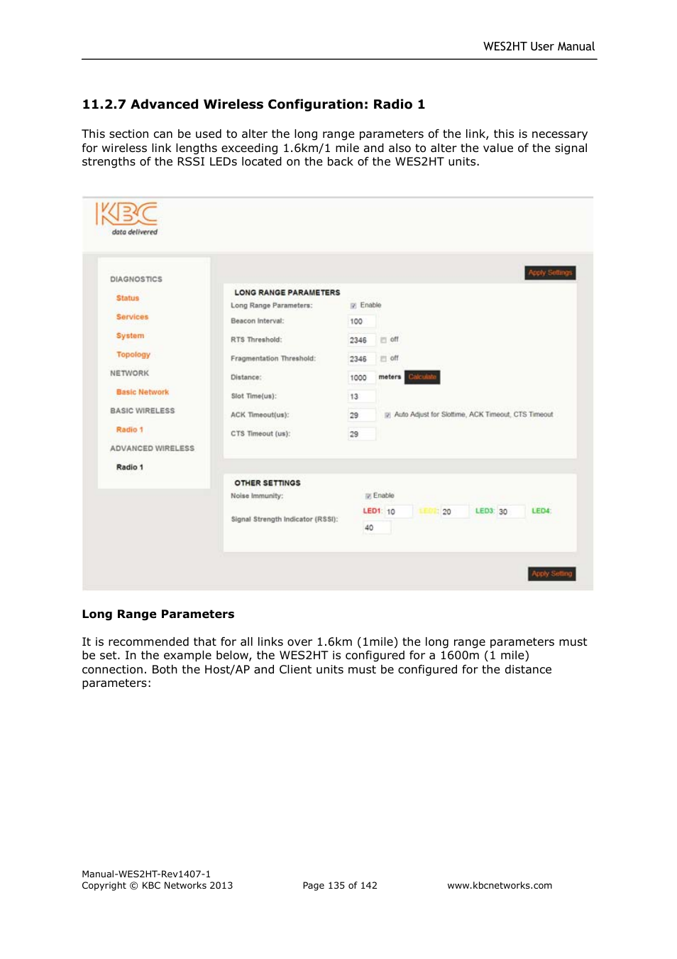 KBC Networks WES2HT User Manual | Page 136 / 142