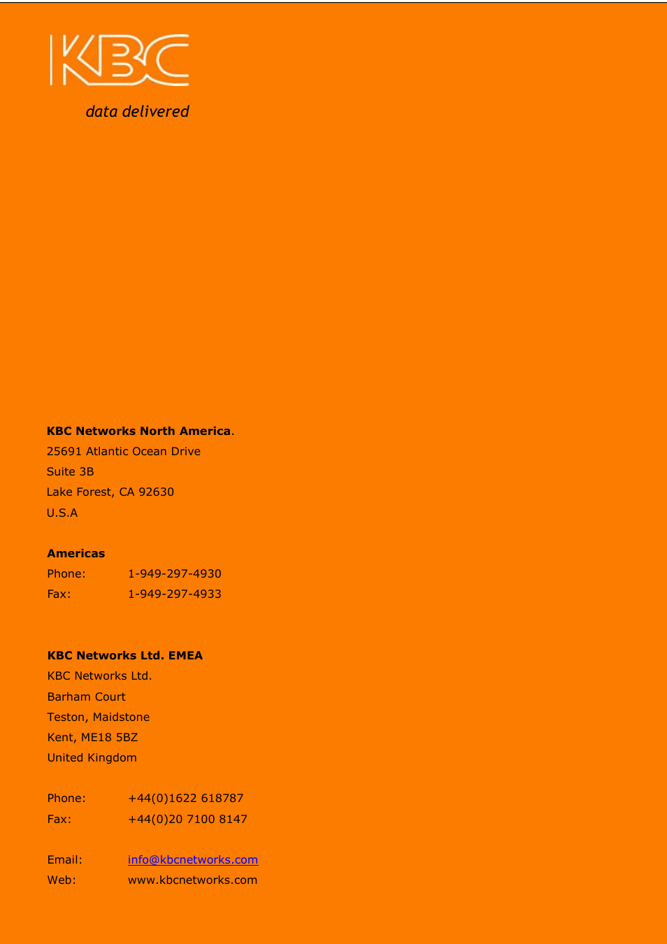 Data delivered | KBC Networks WES2HT User Manual | Page 142 / 142