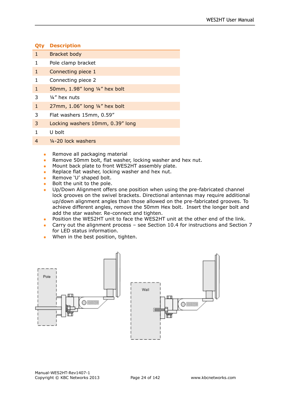 KBC Networks WES2HT User Manual | Page 25 / 142