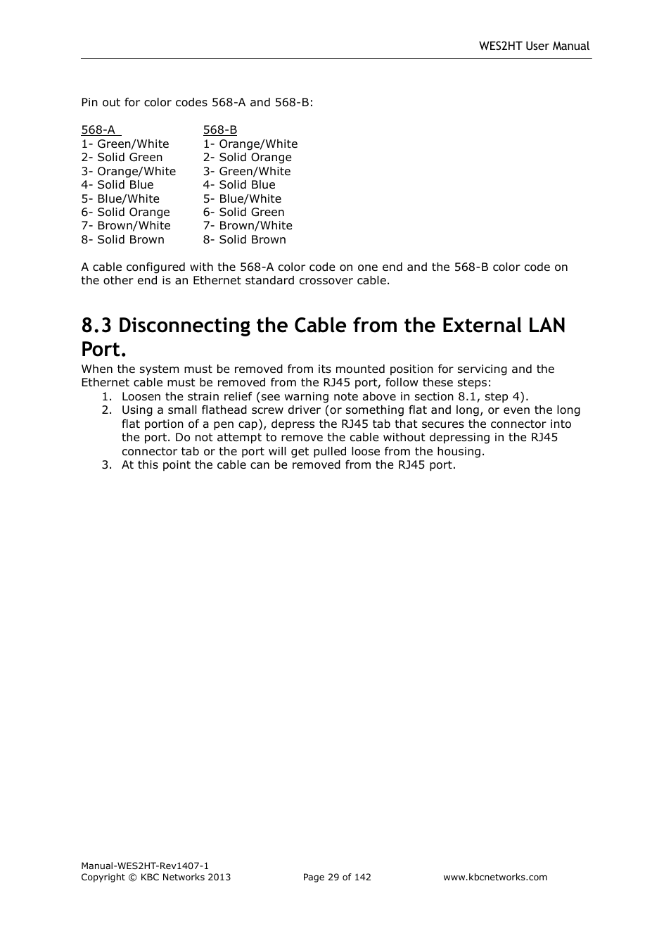 KBC Networks WES2HT User Manual | Page 30 / 142