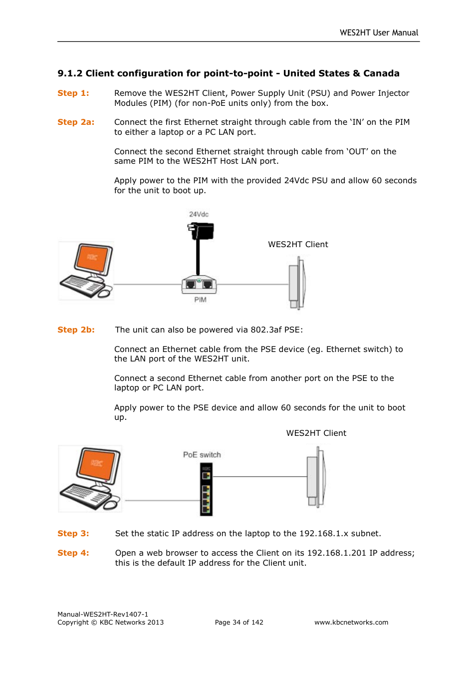 KBC Networks WES2HT User Manual | Page 35 / 142