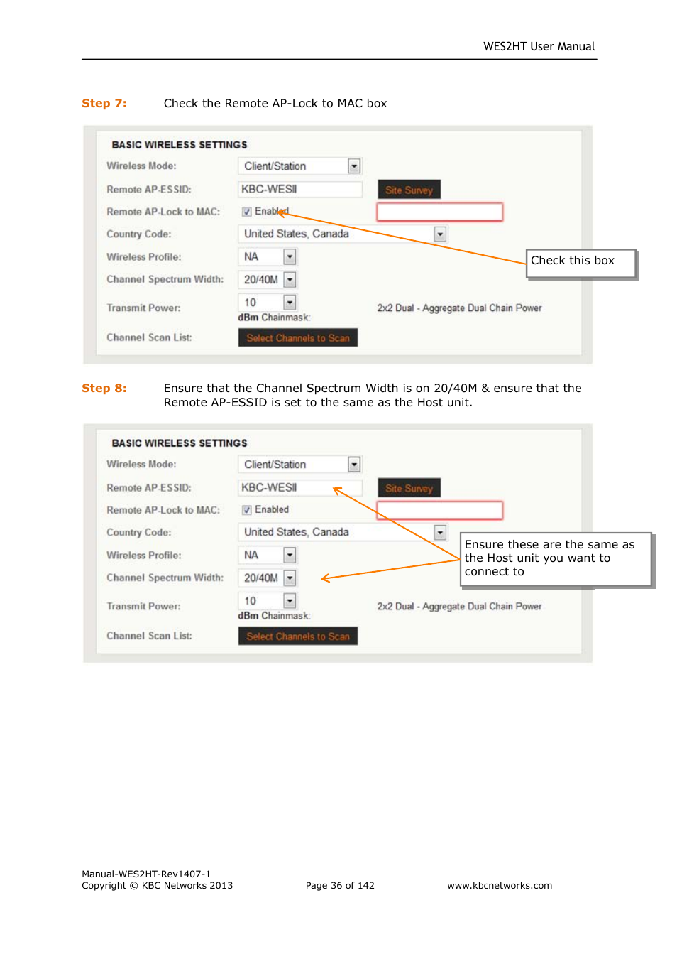 KBC Networks WES2HT User Manual | Page 37 / 142