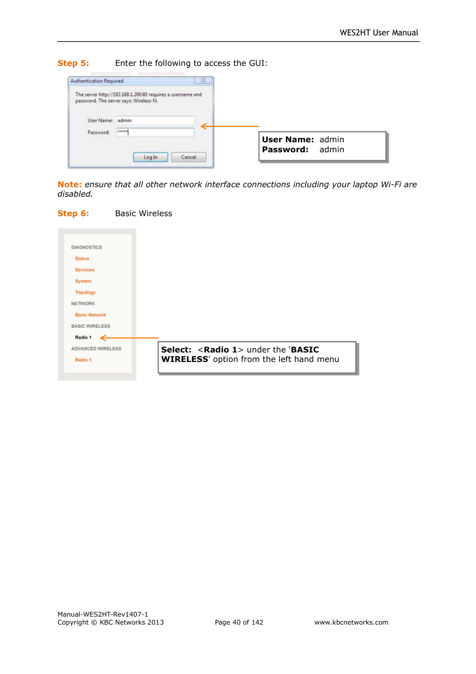 KBC Networks WES2HT User Manual | Page 41 / 142