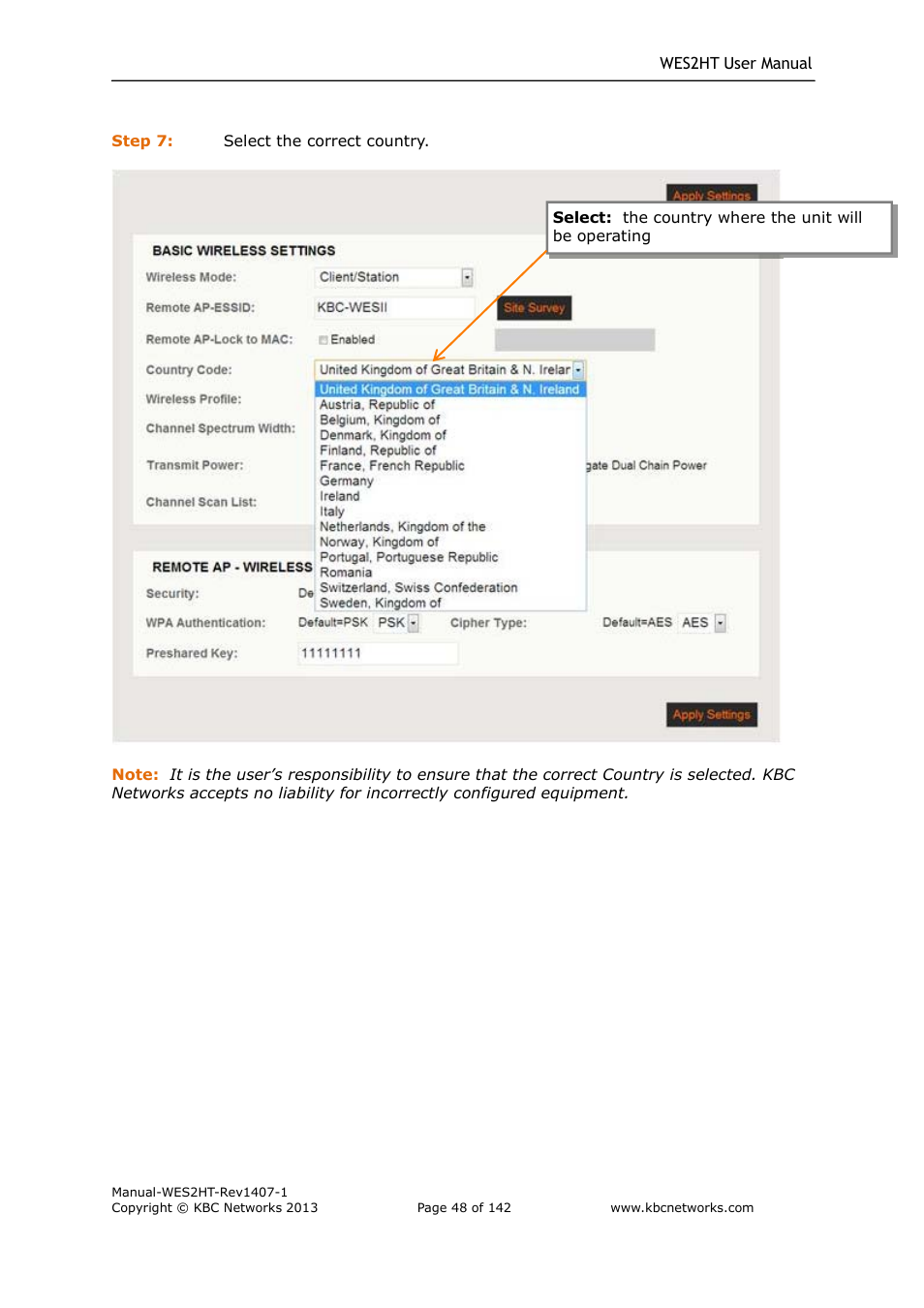 KBC Networks WES2HT User Manual | Page 49 / 142