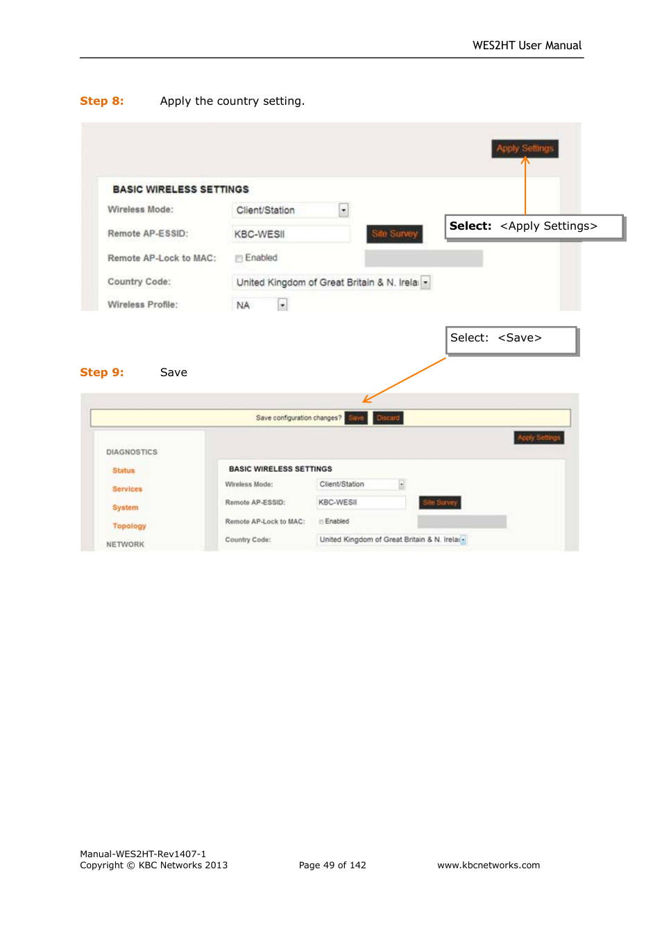 KBC Networks WES2HT User Manual | Page 50 / 142