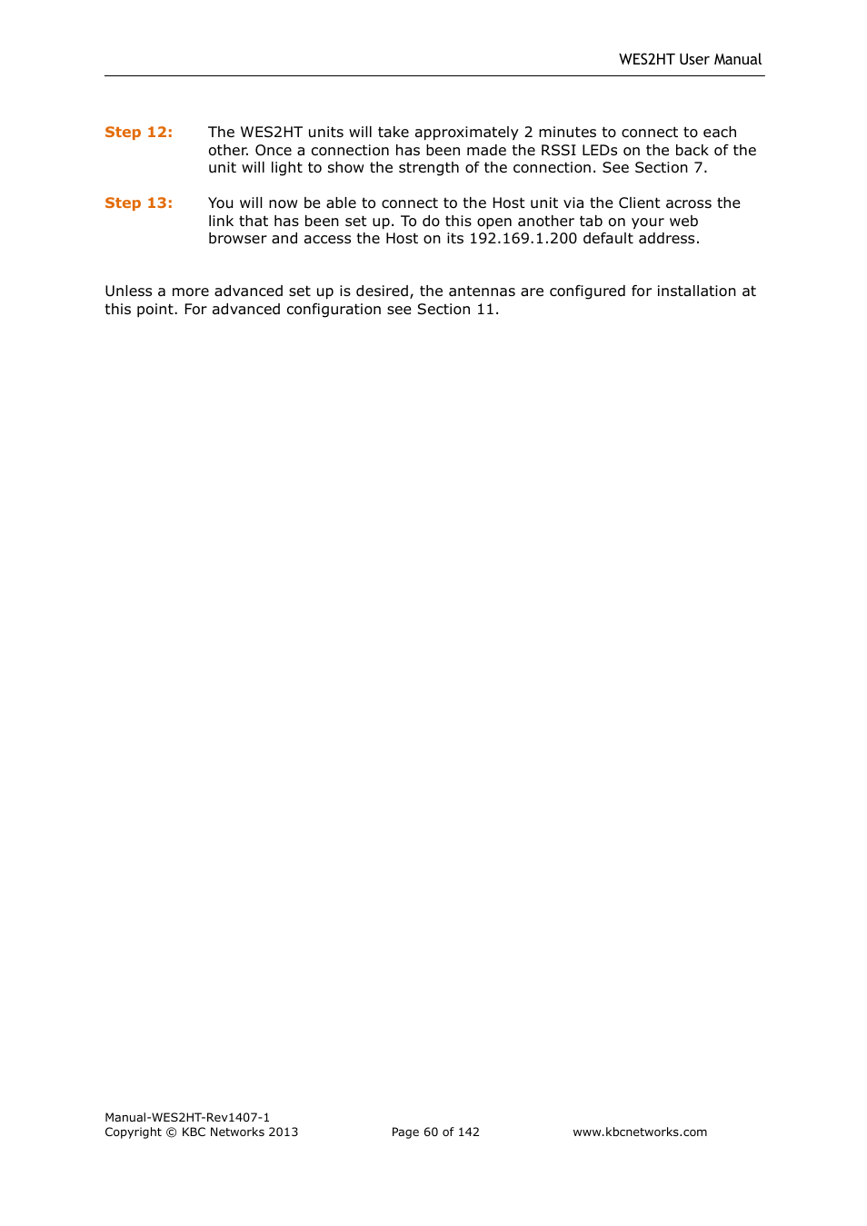 KBC Networks WES2HT User Manual | Page 61 / 142