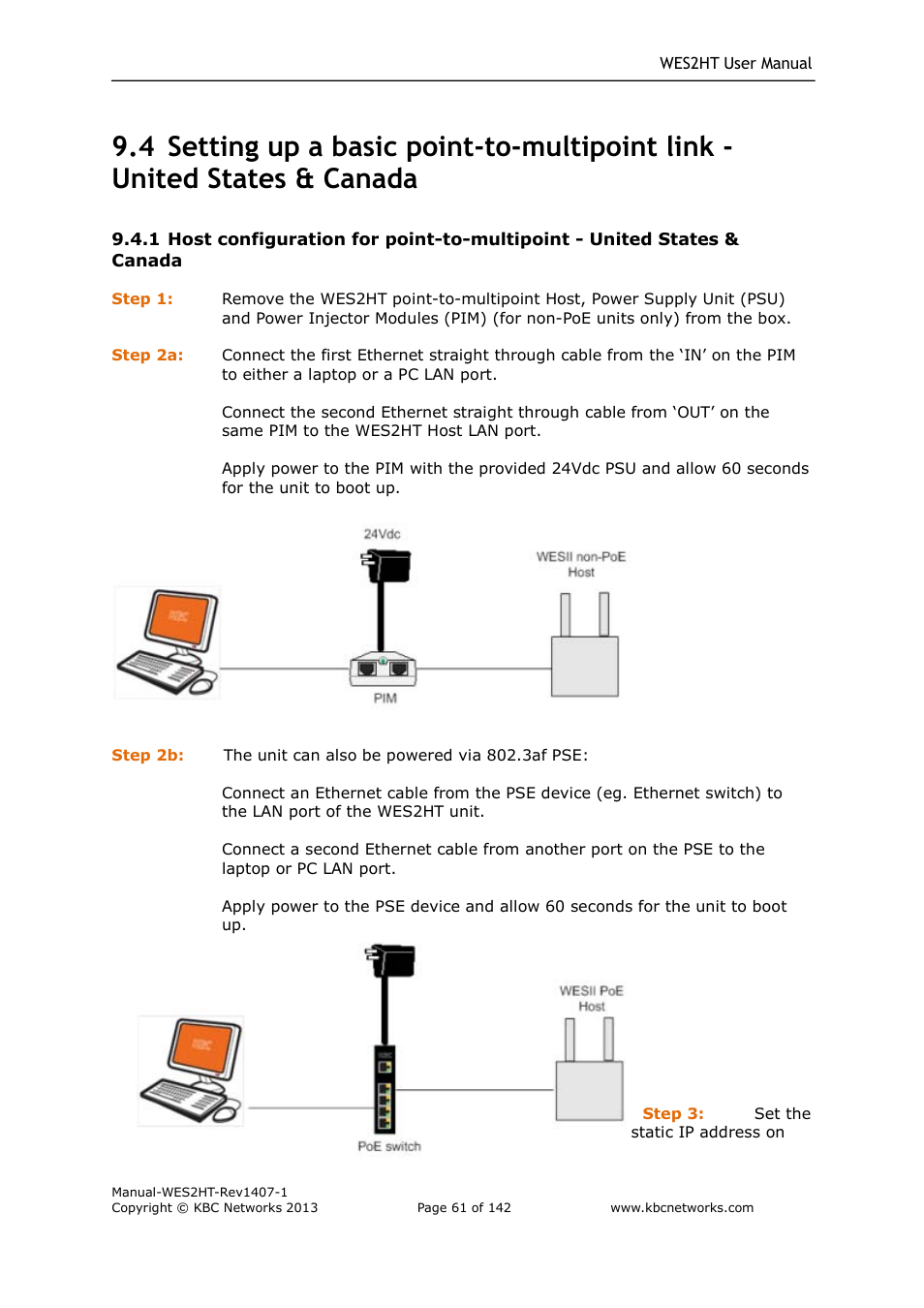 KBC Networks WES2HT User Manual | Page 62 / 142