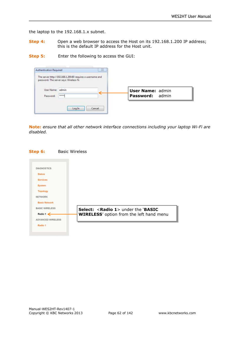 KBC Networks WES2HT User Manual | Page 63 / 142