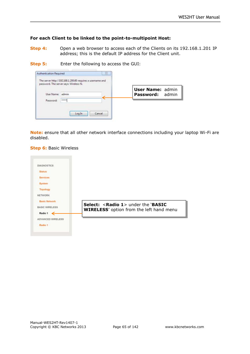 KBC Networks WES2HT User Manual | Page 66 / 142