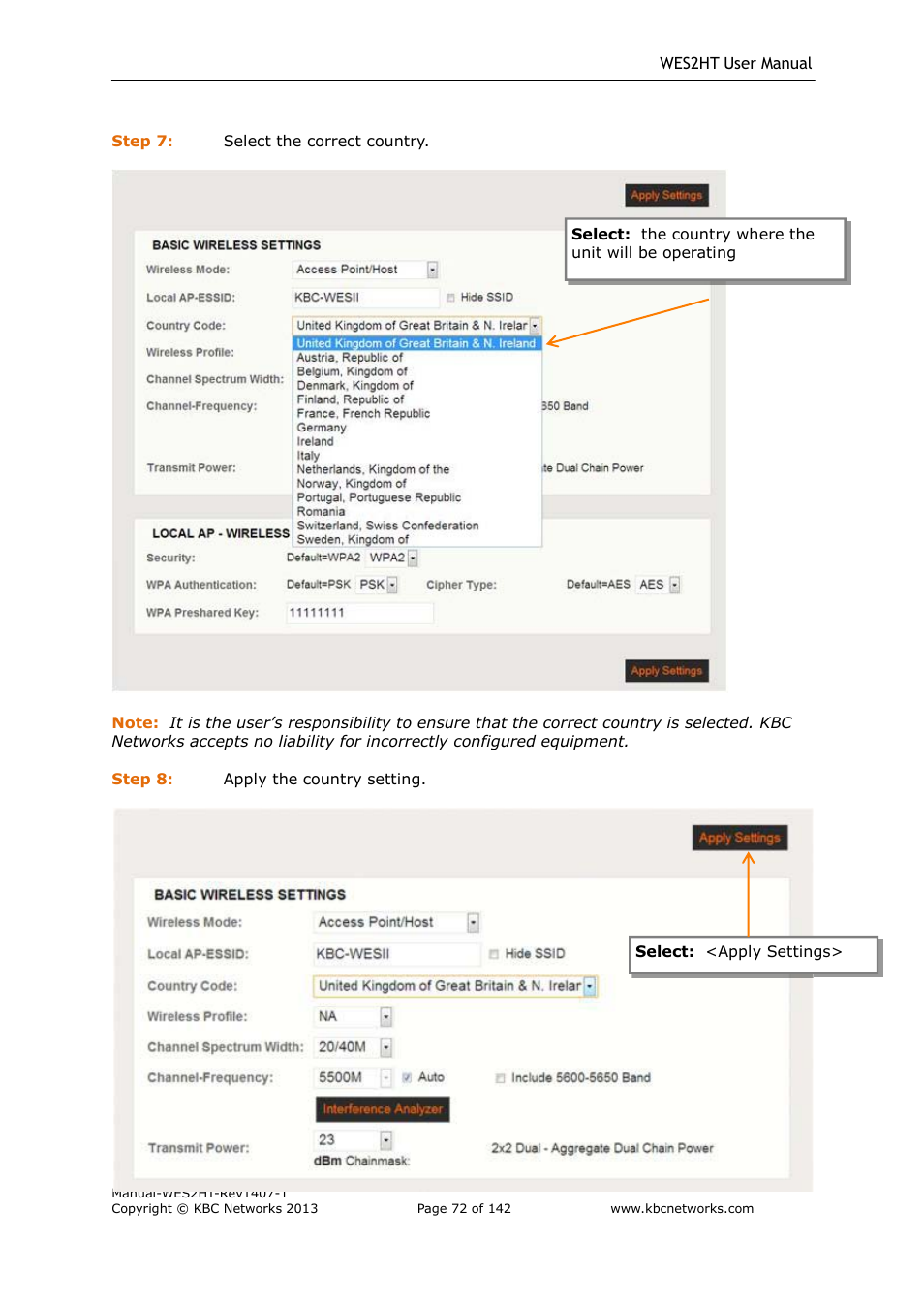 KBC Networks WES2HT User Manual | Page 73 / 142