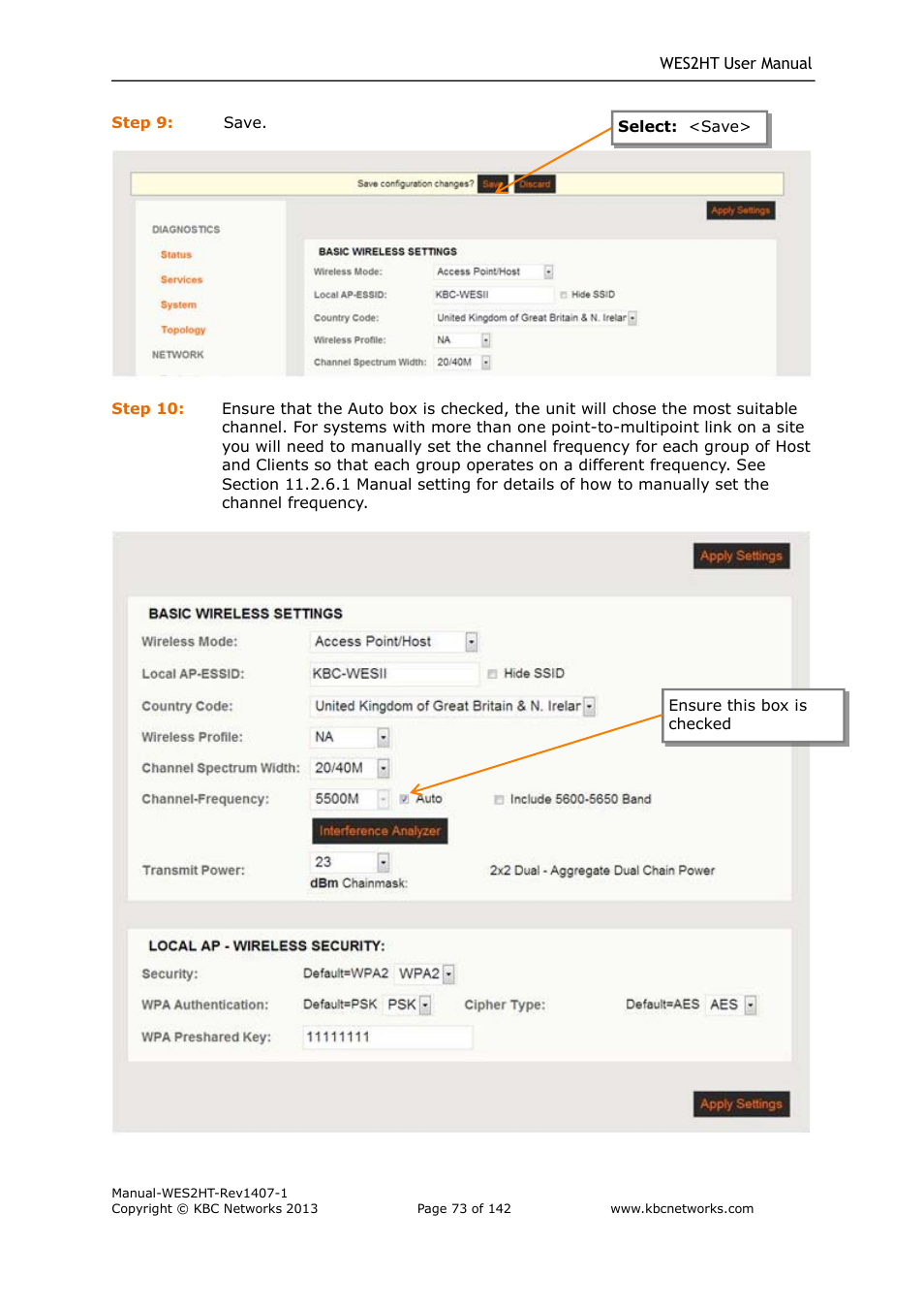 KBC Networks WES2HT User Manual | Page 74 / 142