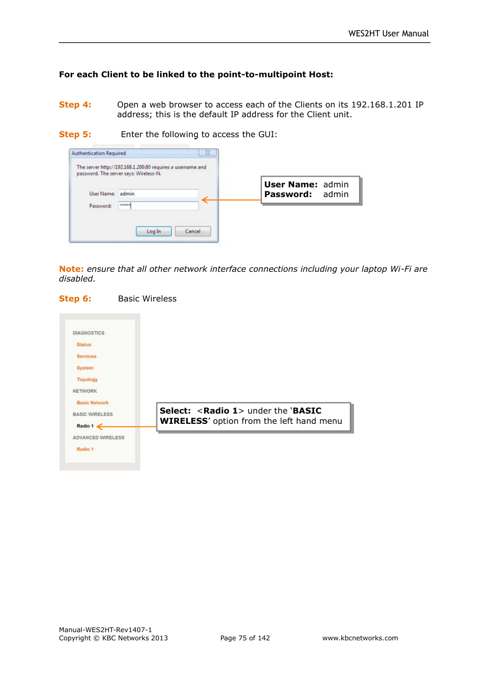 KBC Networks WES2HT User Manual | Page 76 / 142