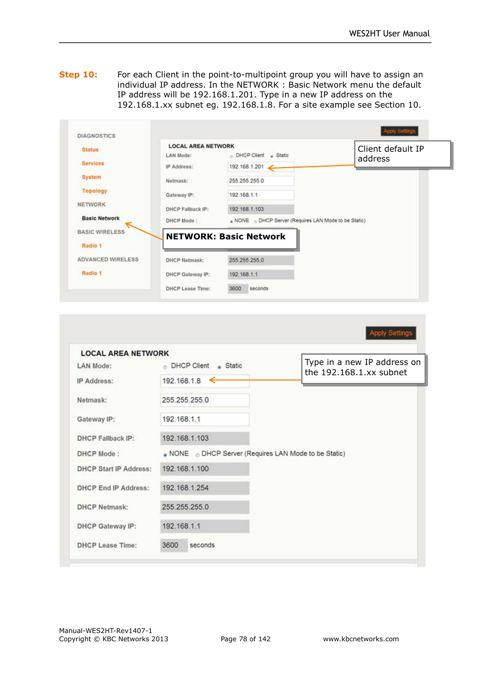 KBC Networks WES2HT User Manual | Page 79 / 142