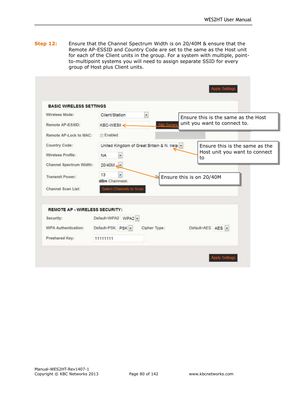 KBC Networks WES2HT User Manual | Page 81 / 142