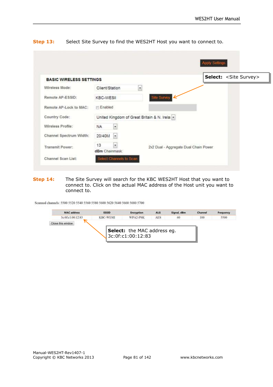 KBC Networks WES2HT User Manual | Page 82 / 142